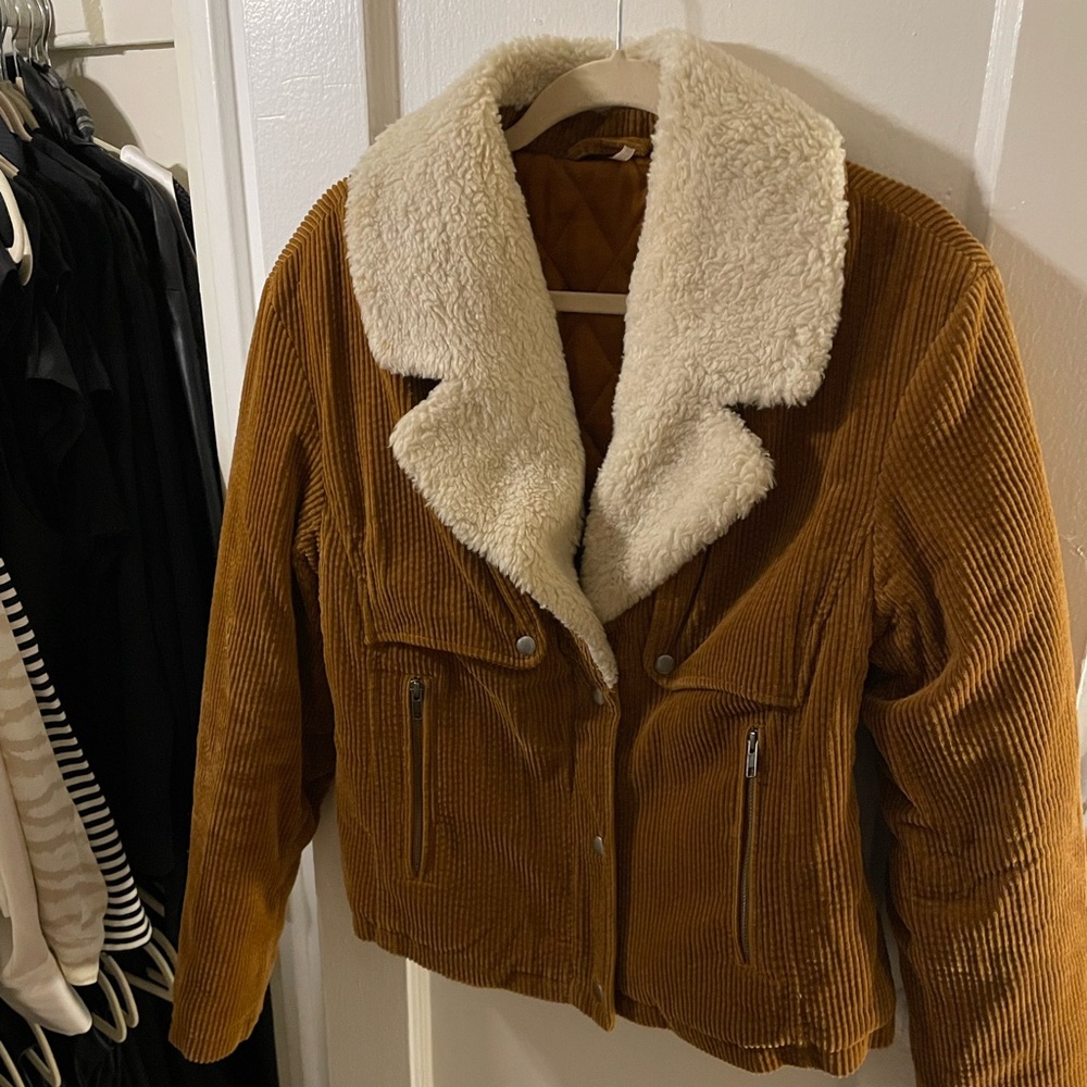 Free People Corduroy & Shearling Jacket